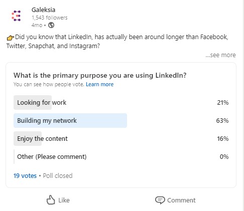 linkedin poll